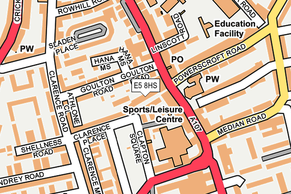 E5 8HS map - OS OpenMap – Local (Ordnance Survey)