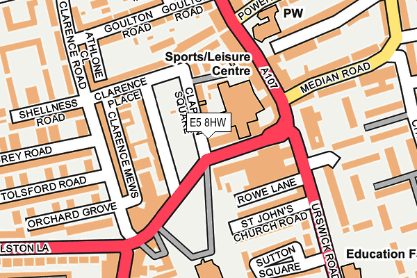 E5 8HW map - OS OpenMap – Local (Ordnance Survey)