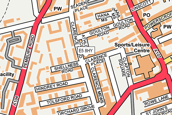 E5 8HY map - OS OpenMap – Local (Ordnance Survey)