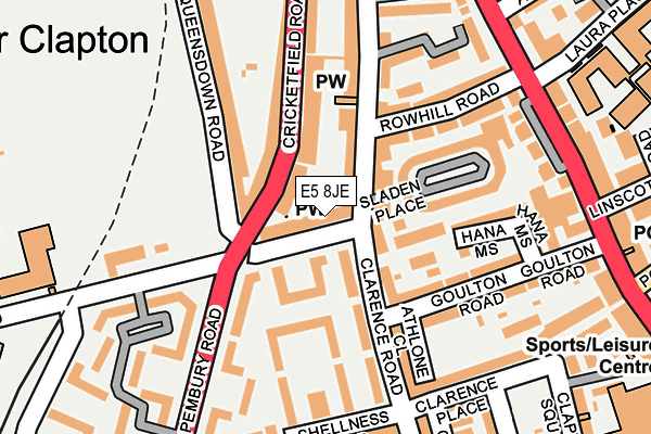 E5 8JE map - OS OpenMap – Local (Ordnance Survey)