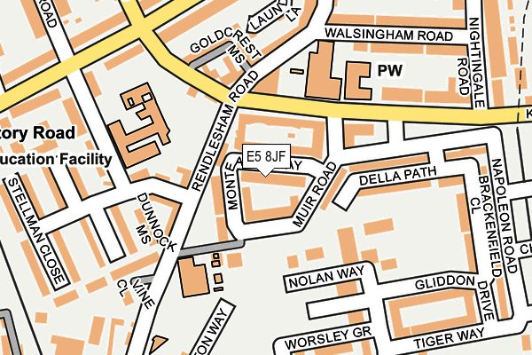 E5 8JF map - OS OpenMap – Local (Ordnance Survey)