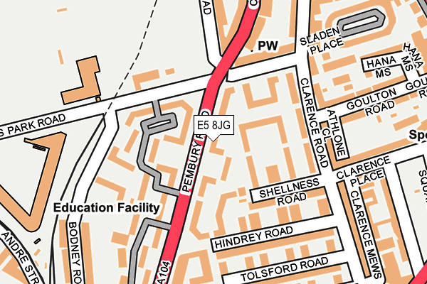 E5 8JG map - OS OpenMap – Local (Ordnance Survey)