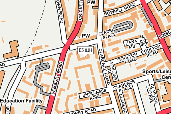 E5 8JH map - OS OpenMap – Local (Ordnance Survey)