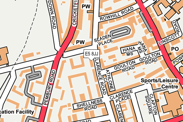 E5 8JJ map - OS OpenMap – Local (Ordnance Survey)