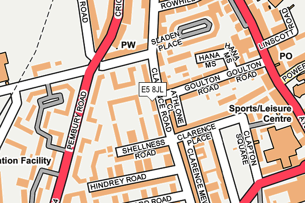 E5 8JL map - OS OpenMap – Local (Ordnance Survey)