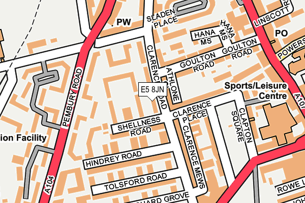 E5 8JN map - OS OpenMap – Local (Ordnance Survey)