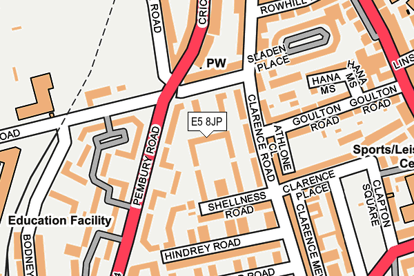 E5 8JP map - OS OpenMap – Local (Ordnance Survey)