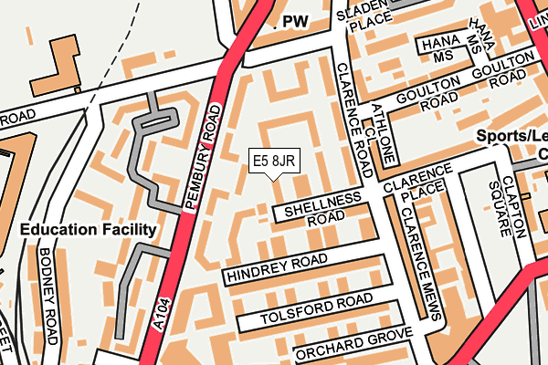 E5 8JR map - OS OpenMap – Local (Ordnance Survey)
