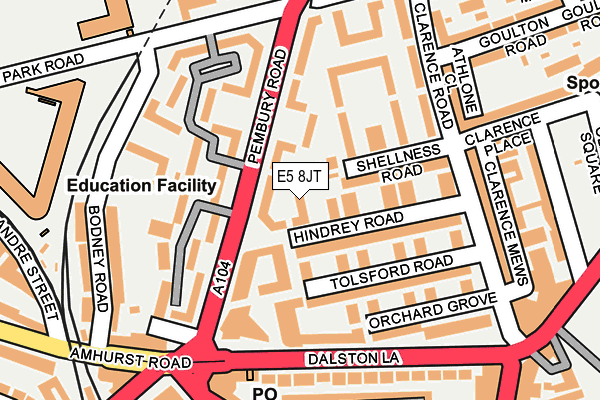 E5 8JT map - OS OpenMap – Local (Ordnance Survey)
