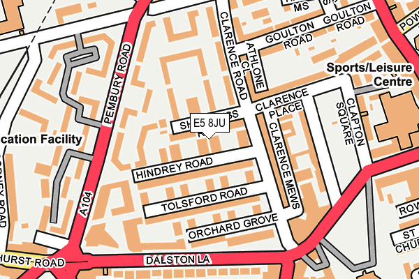 E5 8JU map - OS OpenMap – Local (Ordnance Survey)