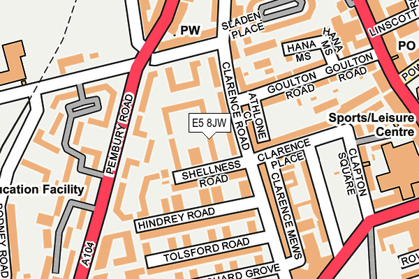 E5 8JW map - OS OpenMap – Local (Ordnance Survey)