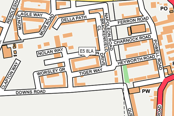 E5 8LA map - OS OpenMap – Local (Ordnance Survey)