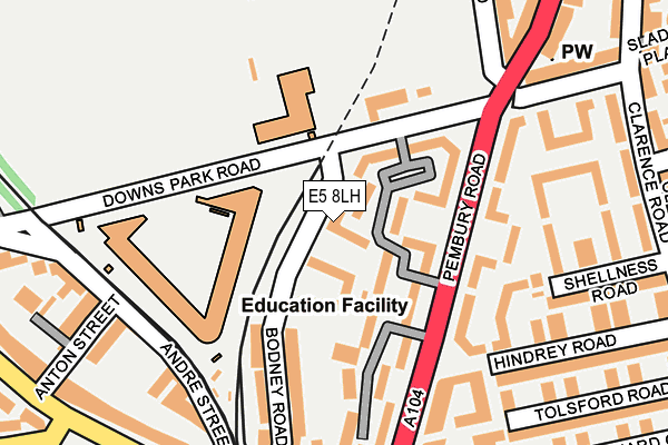 E5 8LH map - OS OpenMap – Local (Ordnance Survey)