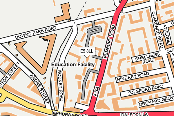 E5 8LL map - OS OpenMap – Local (Ordnance Survey)