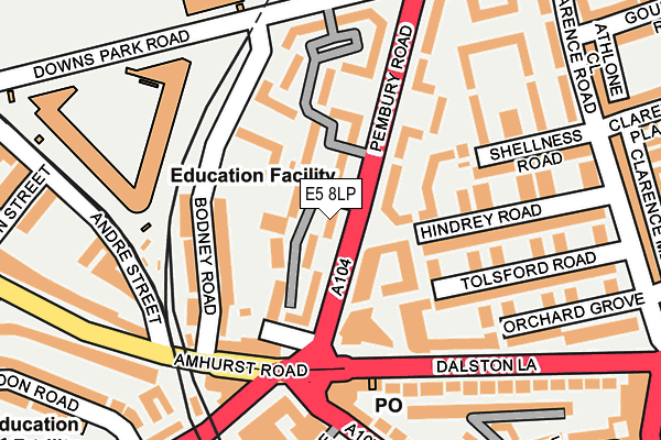 E5 8LP map - OS OpenMap – Local (Ordnance Survey)