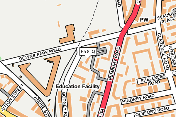 E5 8LQ map - OS OpenMap – Local (Ordnance Survey)