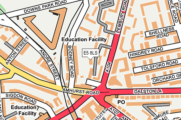 E5 8LS map - OS OpenMap – Local (Ordnance Survey)