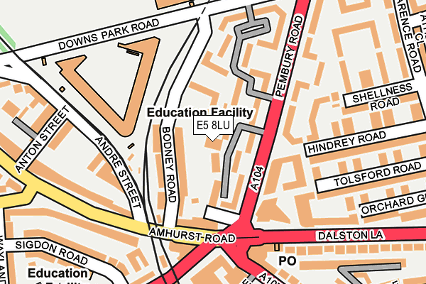 E5 8LU map - OS OpenMap – Local (Ordnance Survey)