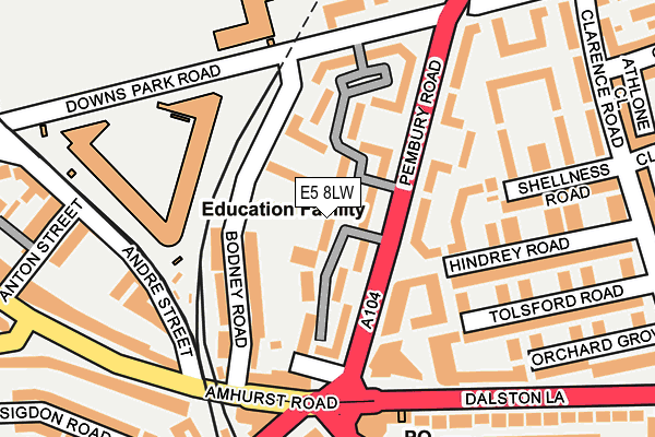 E5 8LW map - OS OpenMap – Local (Ordnance Survey)