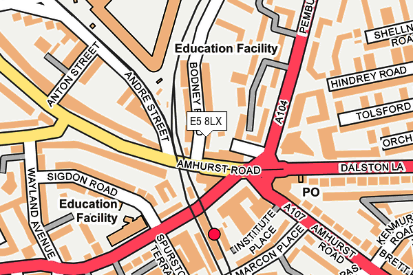 E5 8LX map - OS OpenMap – Local (Ordnance Survey)