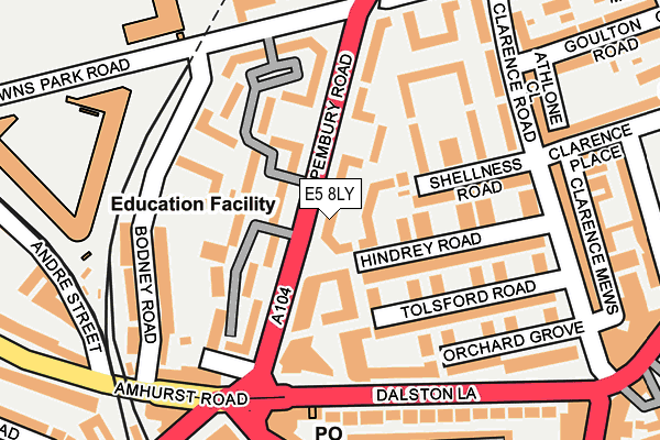 E5 8LY map - OS OpenMap – Local (Ordnance Survey)