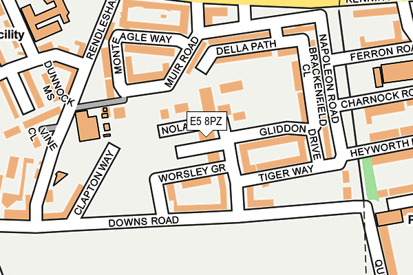 E5 8PZ map - OS OpenMap – Local (Ordnance Survey)