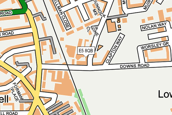 E5 8QB map - OS OpenMap – Local (Ordnance Survey)