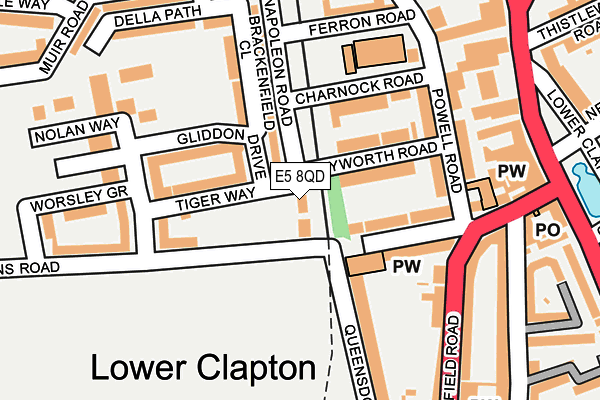 E5 8QD map - OS OpenMap – Local (Ordnance Survey)
