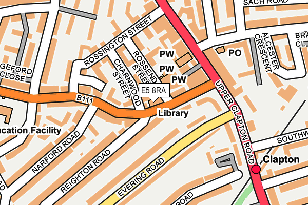 E5 8RA map - OS OpenMap – Local (Ordnance Survey)