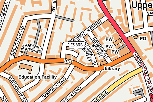 E5 8RB map - OS OpenMap – Local (Ordnance Survey)