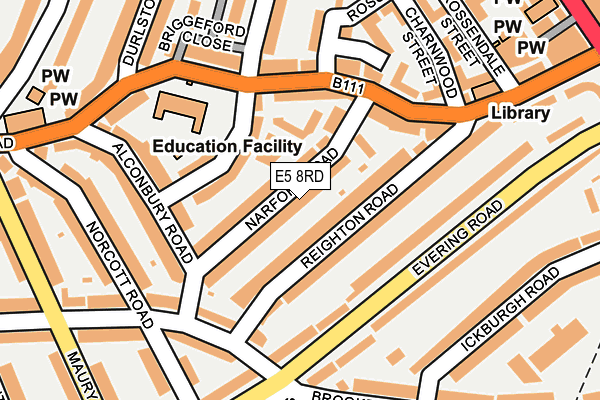 E5 8RD map - OS OpenMap – Local (Ordnance Survey)