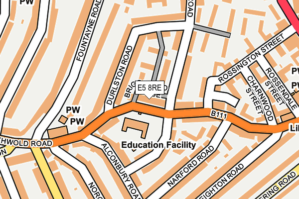 E5 8RE map - OS OpenMap – Local (Ordnance Survey)