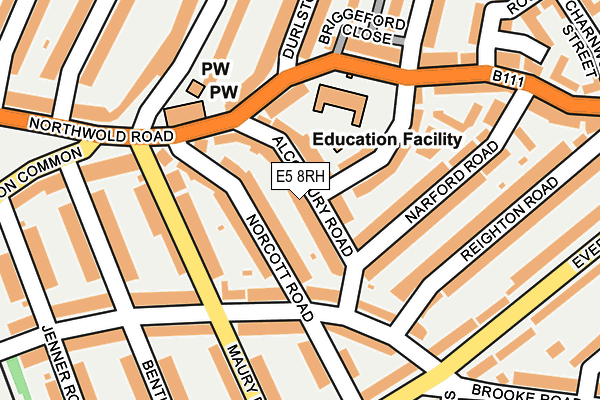 E5 8RH map - OS OpenMap – Local (Ordnance Survey)