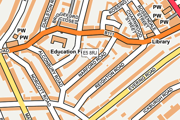 E5 8RJ map - OS OpenMap – Local (Ordnance Survey)