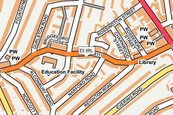 E5 8RL map - OS OpenMap – Local (Ordnance Survey)