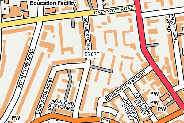 E5 8RT map - OS OpenMap – Local (Ordnance Survey)