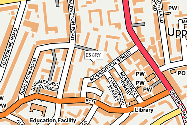 E5 8RY map - OS OpenMap – Local (Ordnance Survey)