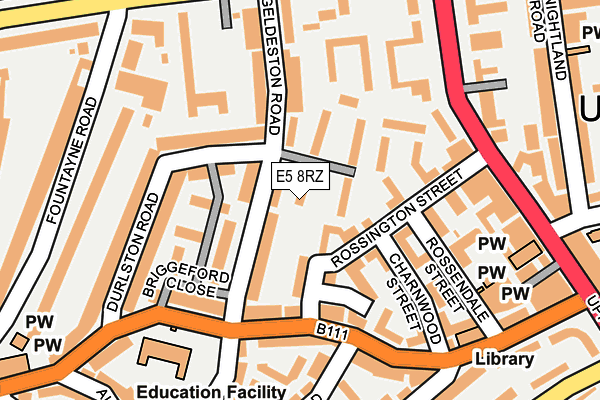 E5 8RZ map - OS OpenMap – Local (Ordnance Survey)