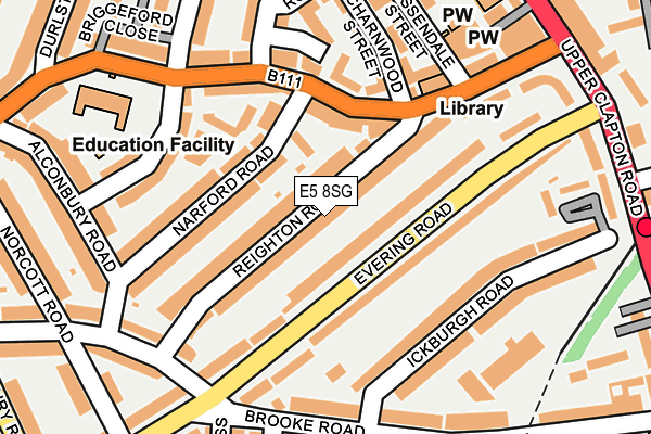 E5 8SG map - OS OpenMap – Local (Ordnance Survey)