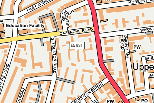 E5 8ST map - OS OpenMap – Local (Ordnance Survey)