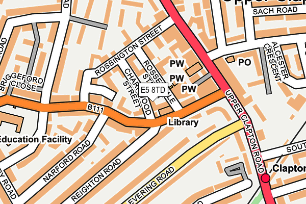 E5 8TD map - OS OpenMap – Local (Ordnance Survey)