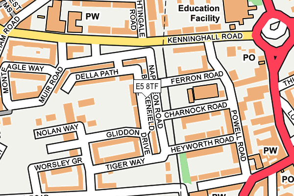 E5 8TF map - OS OpenMap – Local (Ordnance Survey)