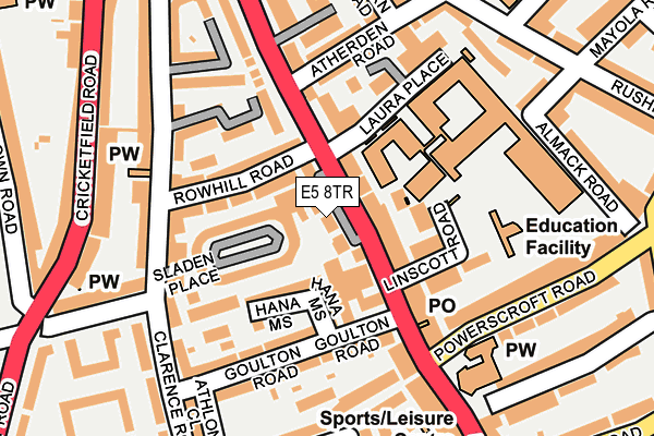 E5 8TR map - OS OpenMap – Local (Ordnance Survey)
