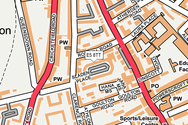 E5 8TT map - OS OpenMap – Local (Ordnance Survey)