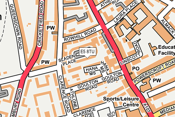E5 8TU map - OS OpenMap – Local (Ordnance Survey)