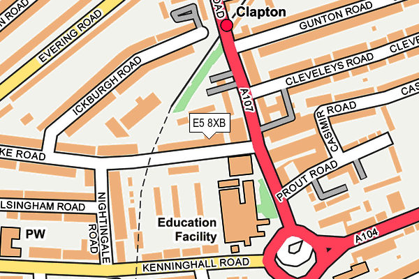 E5 8XB map - OS OpenMap – Local (Ordnance Survey)