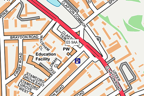 E5 9AA map - OS OpenMap – Local (Ordnance Survey)