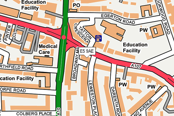 E5 9AE map - OS OpenMap – Local (Ordnance Survey)