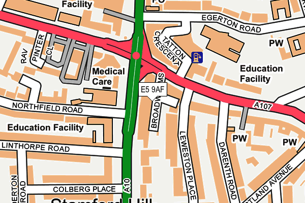 E5 9AF map - OS OpenMap – Local (Ordnance Survey)