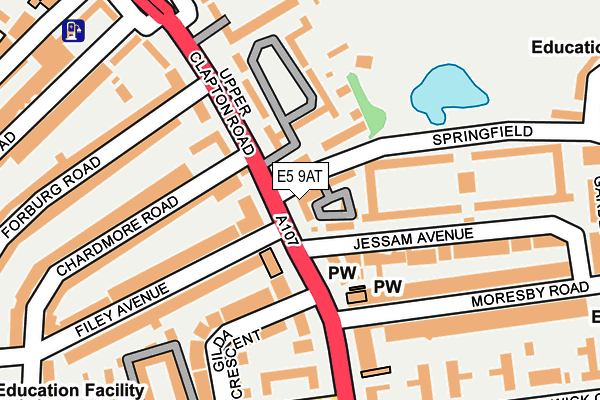 E5 9AT map - OS OpenMap – Local (Ordnance Survey)